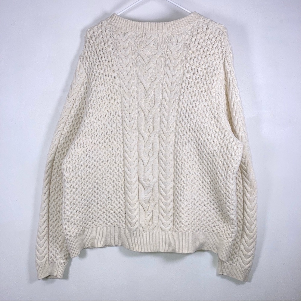 Nili Lotan Cream Cable Knit Crewneck Sweater - Picture 2 of 14